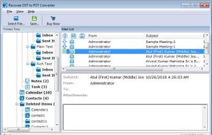 Select OST file to view with attachment.