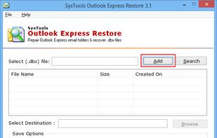 SysTools Outlook Express Restore screenshot 1