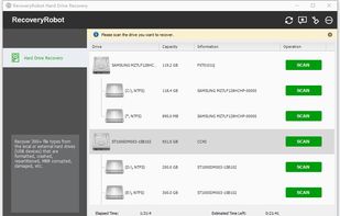 RecoveryRobot Hard Drive Recovery - Scan in Progress