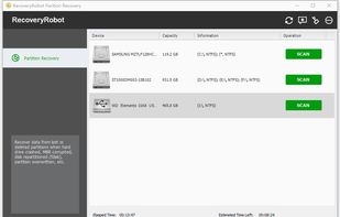 RecoveryRobot Partition Recovery - Scan in Progress