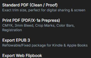 MULTIPLE EXPORT OPTIONS