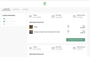 Customer Account Section 