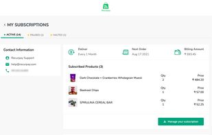 Customer Account Section