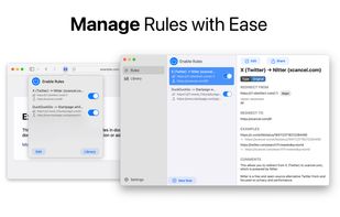 You can manage rules in the native app.