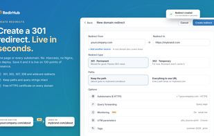 One page to create your redirects. 