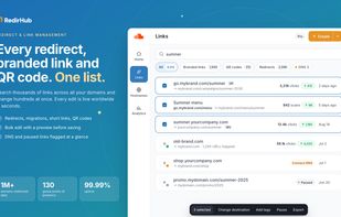 Unified dashboard for all your redirects, branded links and QR code.