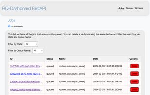 RQ Dashboard FastAPI screenshot 1