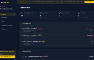Product demo: compliance dashboard summarizing leak status across a fictional demo fleet.