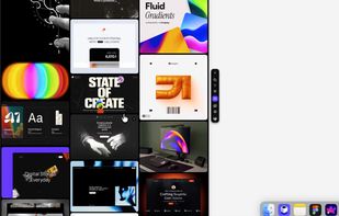 Desktop app screenshot of the masonry mode