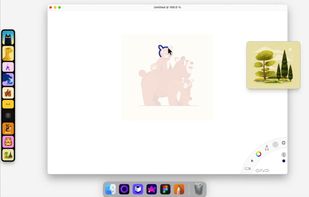 Refbox interface with a locked floating frame overlaying a third-party drawing program.