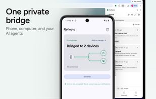 The bridge on your phone, and where it lands. Your phone's notifications live in a Chrome side panel.