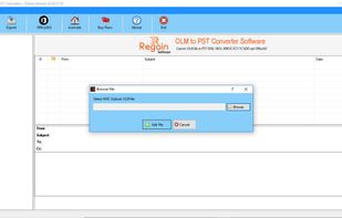 Regain OLM to PST Converter Software - Home Screen