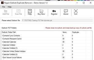 Regain Outlook Duplicate Remover Software screenshot 1