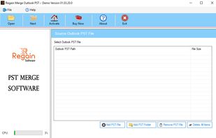 Regain Outlook PST Merger screenshot 1