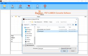 Regain PST to MBOX Converter screenshot 1