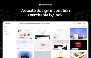 Search website sections by look, in plain words: here, heroes with soft gradients and fine film grain.