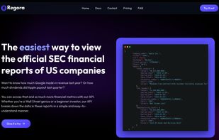 Regora SEC Financial Reports API screenshot 1