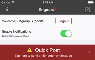 Regroup Mass Notification screenshot 1