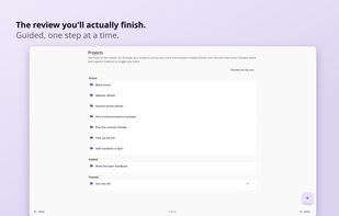 Guided weekly review