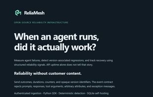 ReliaMesh — AI Agent Reliability & Solana Verification | Product Demo
