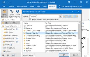 ReliefJet Quick Folders for Outlook screenshot 1