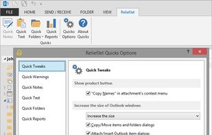 ReliefJet Quicks for Outlook screenshot 1