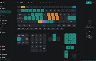 Keyboard layer editor: assign actions to keys while holding a layer key.