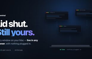 Close the lid and walk away: every window on the Mac stays live and controllable in any browser.