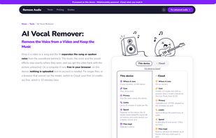 AI Vocal Remover: run it free on your device or in the Cloud