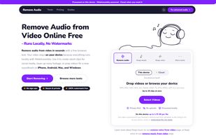 Remove the audio from up to 20 videos at once, processed in the browser