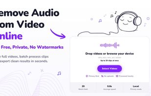 Remove audio from video online free, private without watermarks