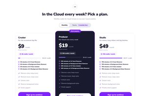 Cloud credits: one-time packs or monthly plans from $9