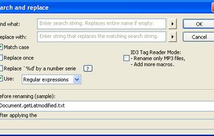 Renaming filter screen-shot