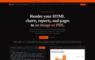 Render HTML, a URL, or Markdown to an image or PDF from a single API call — the live editor turns an HTML report into a PNG in real time. Built for automation (n8n, Make, Zapier) and AI agents over MCP.