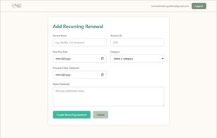 Add recurring subscription