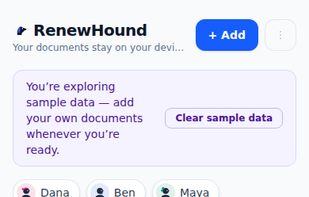 RenewHound screenshot 1