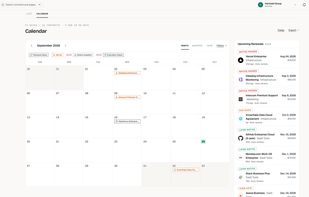 Calendar / renewal timeline | Every upcoming renewal and notice deadline