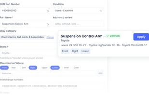 OEM-number lookup with parts interchange - match and cross-sell the right part fast