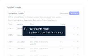 Fitment review - every pulled part cataloged with verified fitment data