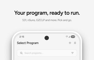 Program Selection — Browse, create, duplicate, or delete programs. 19 built-in programs ready to run.