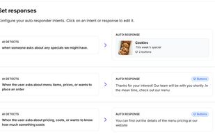 Configure intents and send responses (text, buttons, quick replies, image cards)