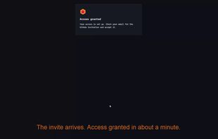 The GitHub invitation arrives by email, typically within a minute of the payment. No account to create, no "Login with GitHub".