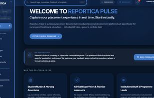 Reportica Pulse Welcome Page