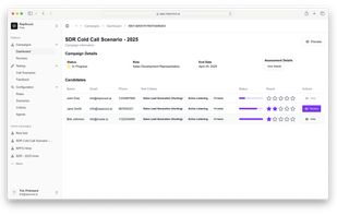 Campaign and candidate management dashboard with ATS integrations