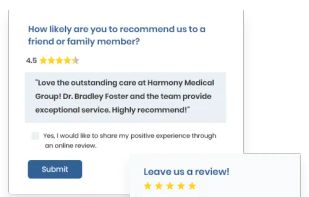 Multi-Site Review Control

Effortlessly manage and boost your ratings across Google, Healthgrades, and WebMD from one screen.