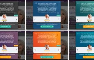 ReputationRiser includes customizable Google review widget designs, allowing businesses to match the review popup to their website branding while displaying verified 5-star reviews and CTA buttons.