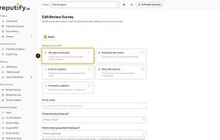 Review collection – QR codes and invitations / Generate QR codes for receipts and tables or send email invitations after a purchase.