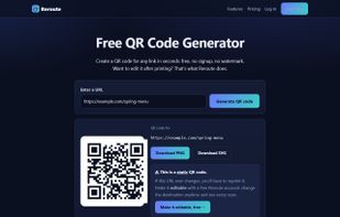 Free QR code generator, no signup