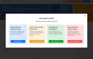 The Topic Explorer in ResearchCollab helps you build strong, structured research by discovering topics, analyzing subthemes, generating outlines, and sparking questions. With web search, creative tools, and AI analysis, it simplifies early research and ensures your literature review is focused and up-to-date.