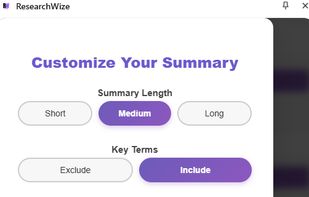 Customizable summaries.